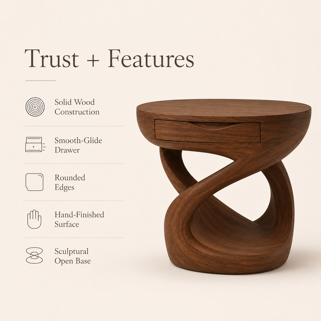 Liora Warm Walnut Night Stand - Design 007 - product image 06