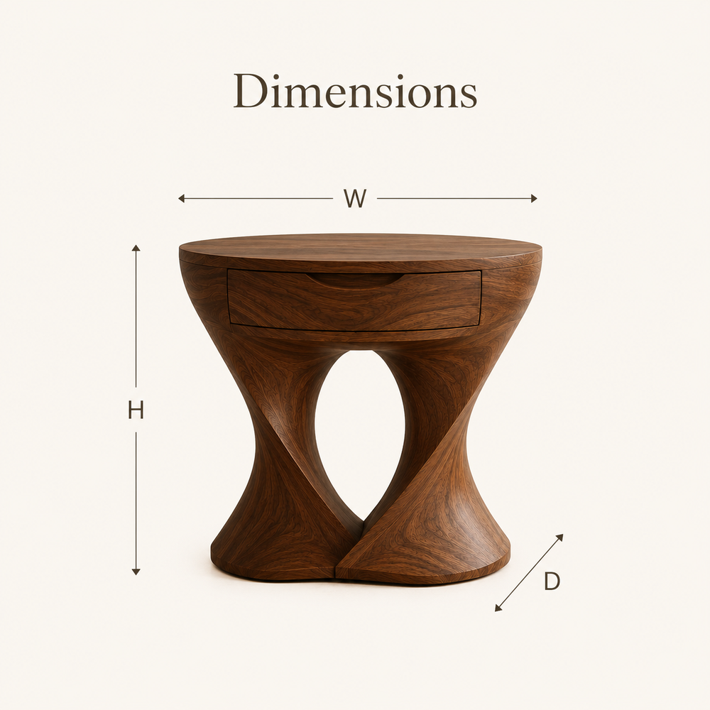 Marin Flow Wood Bedside Table - Design 008 - product image 04