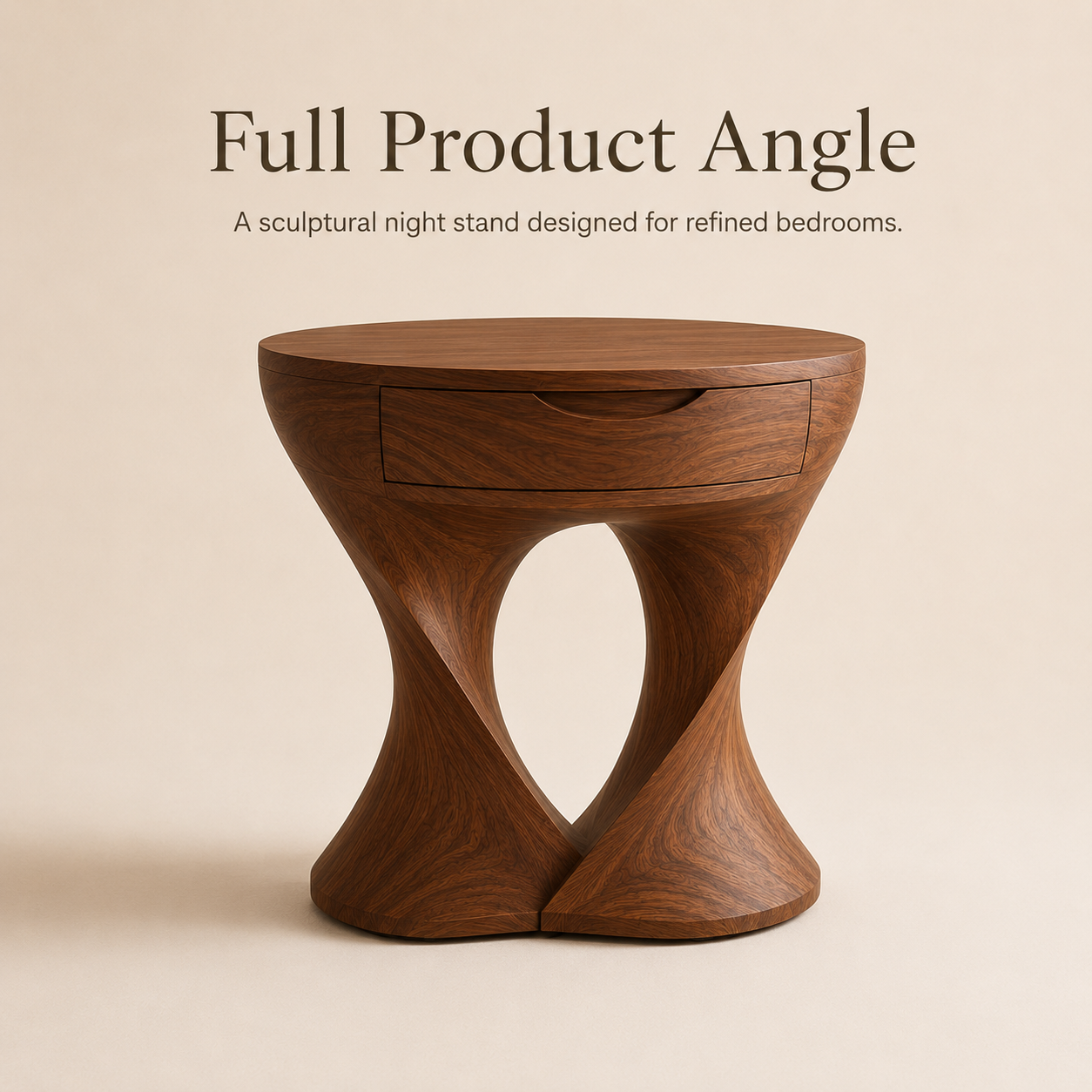 Marin Flow Wood Bedside Table - Design 008 - product image 05