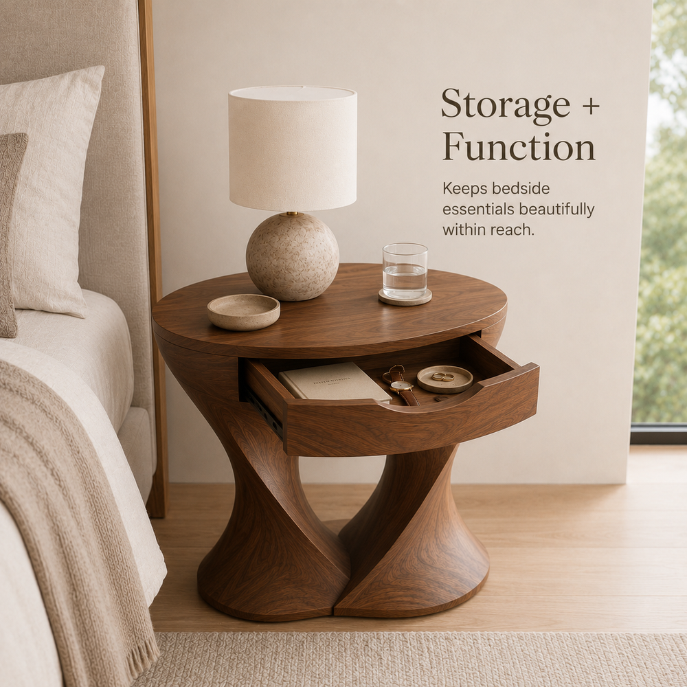 Marin Flow Wood Bedside Table - Design 008 - product image 08