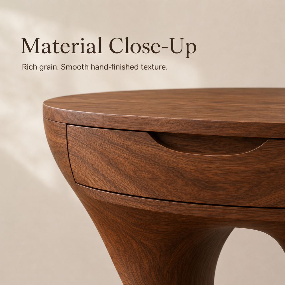 Marin Flow Wood Bedside Table - Design 008 - product image 09