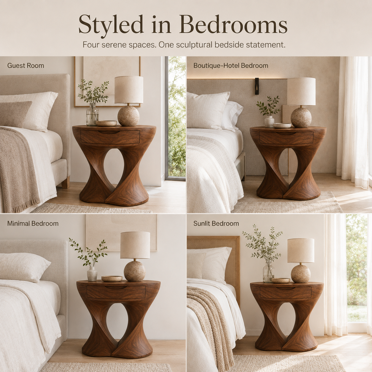 Marin Flow Wood Bedside Table - Design 008 - product image 10