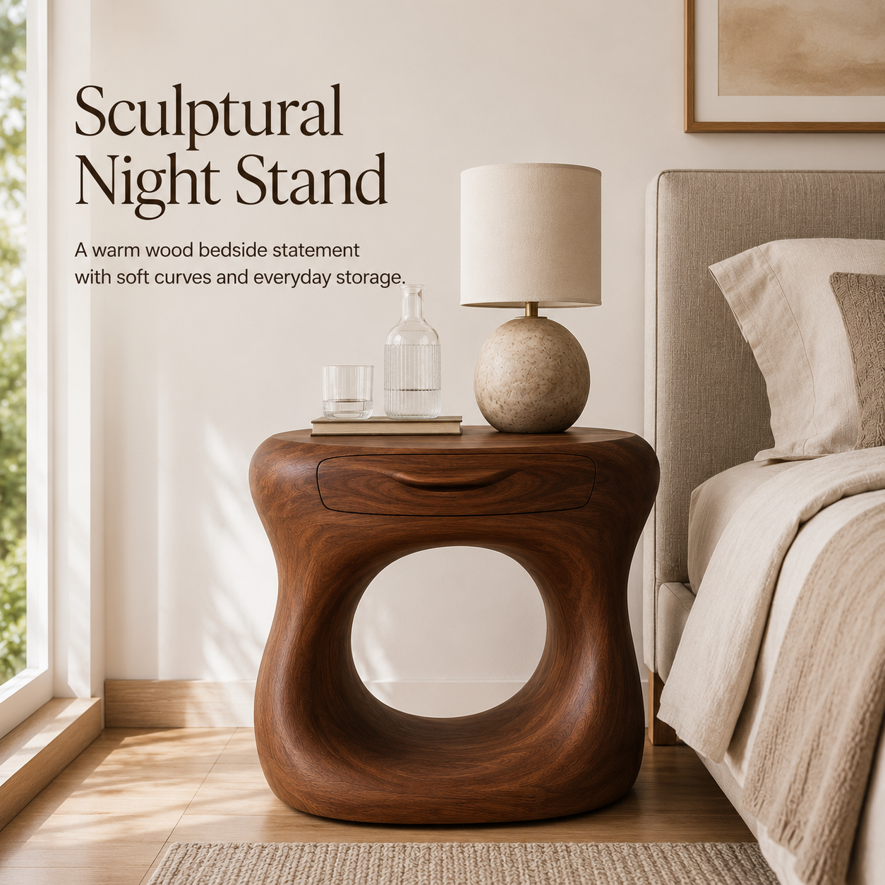 Nolan Arc Bedside Table - Design 010 - product image 02
