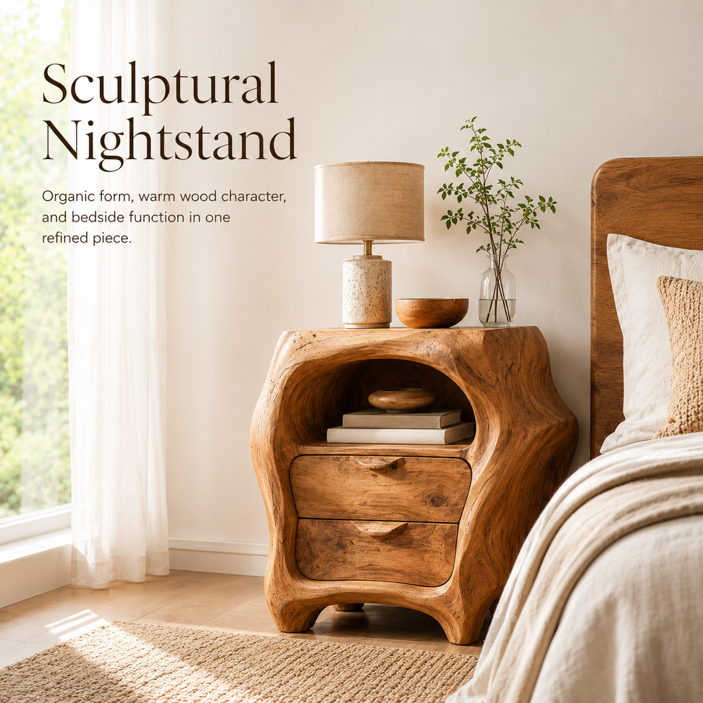 Soren Solid Wood Bedside Table - Design 014 - product image 02