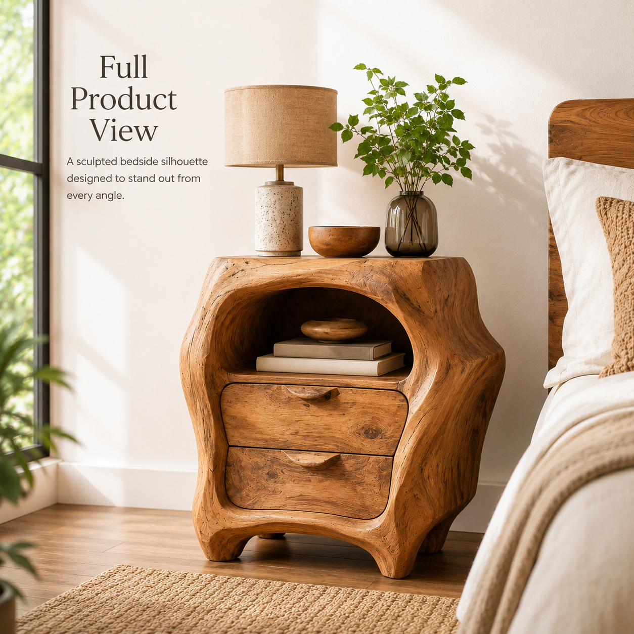 Soren Solid Wood Bedside Table - Design 014 - product image 03