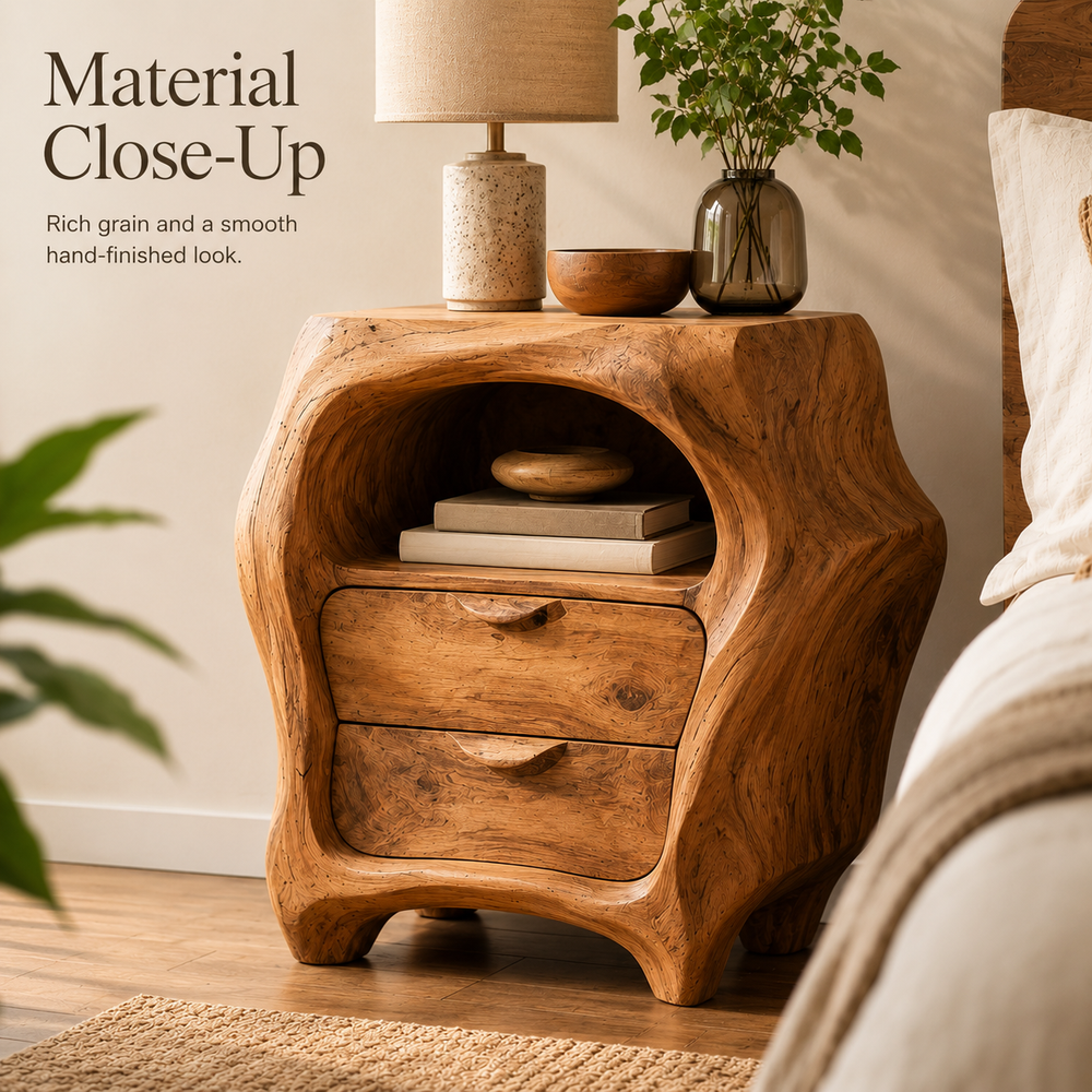 Soren Solid Wood Bedside Table - Design 014 - product image 05