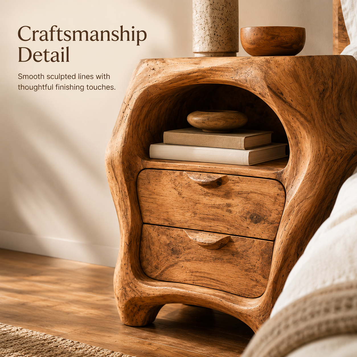 Soren Solid Wood Bedside Table - Design 014 - product image 06