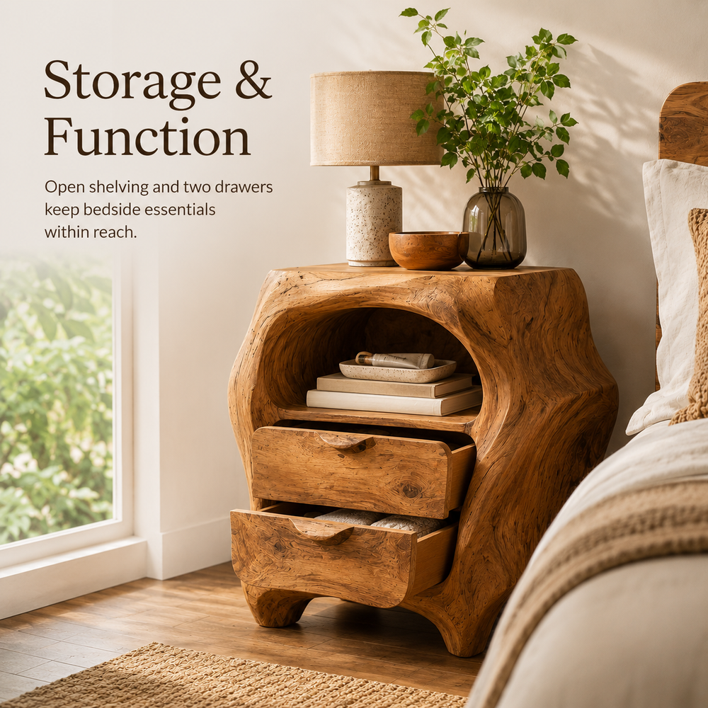 Soren Solid Wood Bedside Table - Design 014 - product image 07