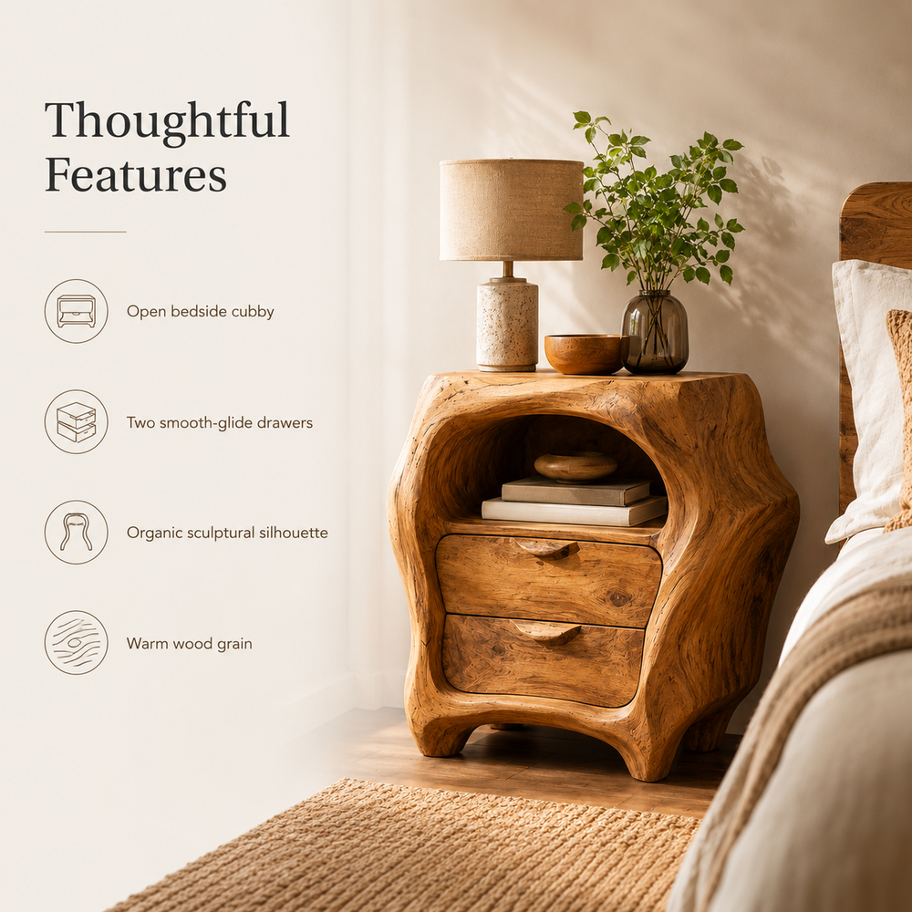 Soren Solid Wood Bedside Table - Design 014 - product image 09