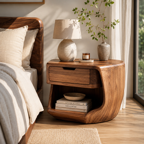 Vale Sculptural Bedside Table - Design 016 - main view