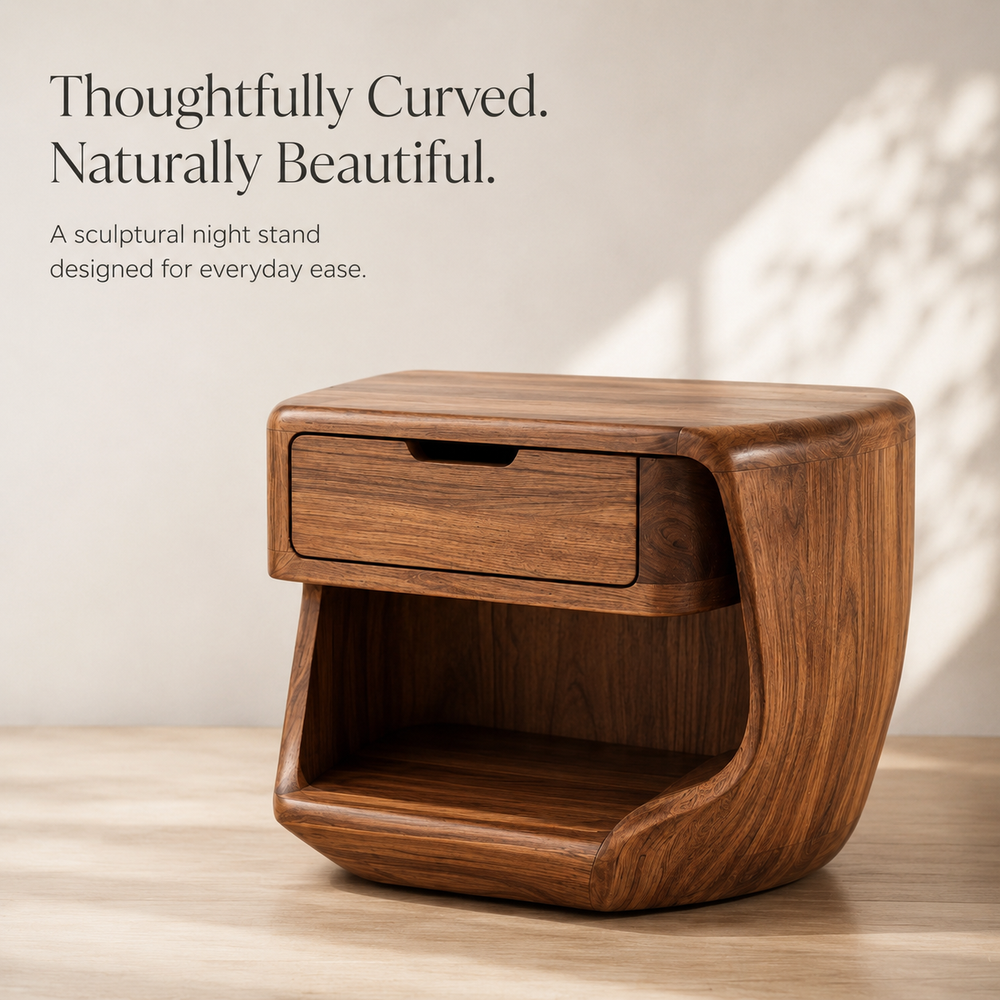 Vale Sculptural Bedside Table - Design 016 - product image 06