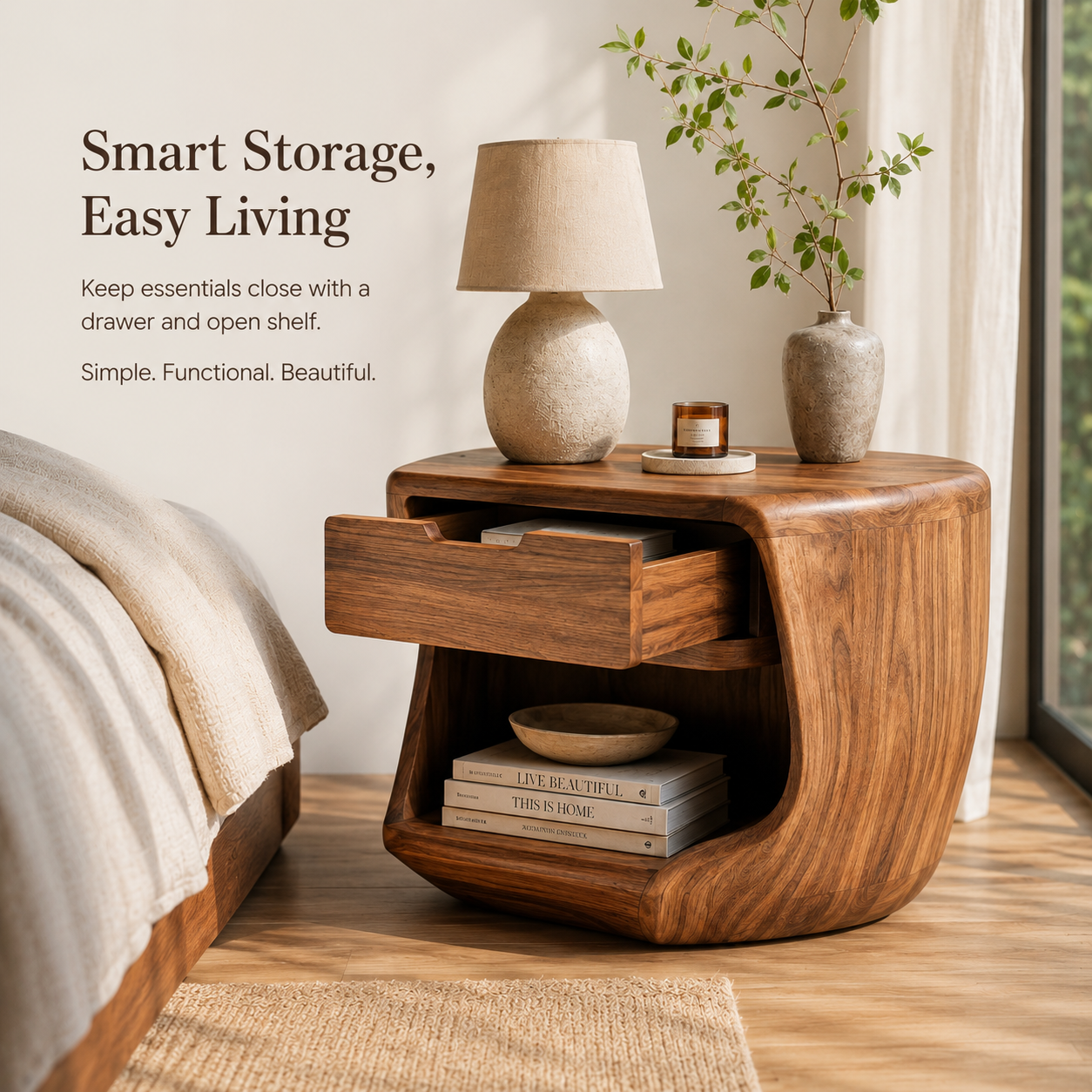 Vale Sculptural Bedside Table - Design 016 - product image 07