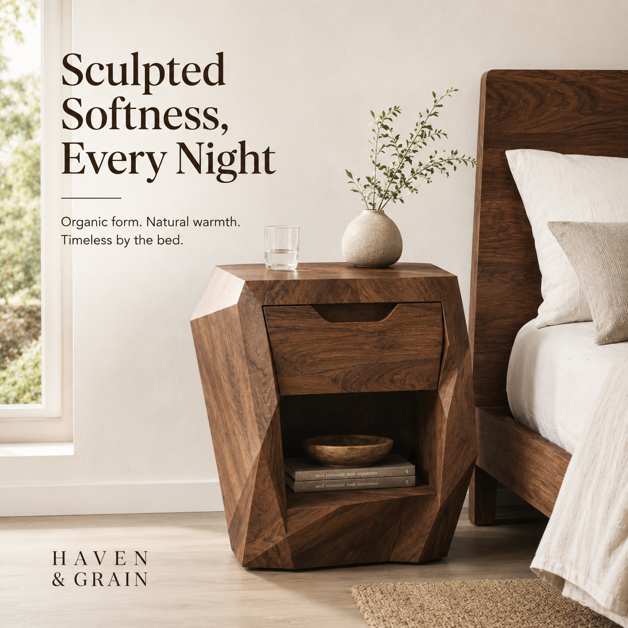Alden Curved Wood Night Stand - Design 018 - product image 02