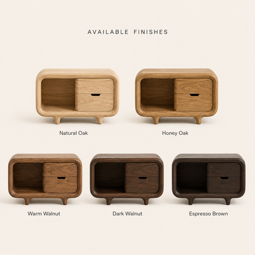 Brielle Sculpted Bedside Table - Design 019 - product image 02