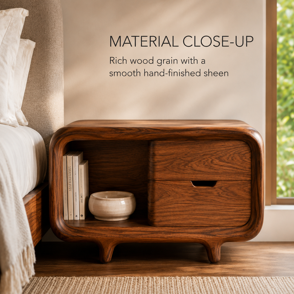 Brielle Sculpted Bedside Table - Design 019 - product image 04