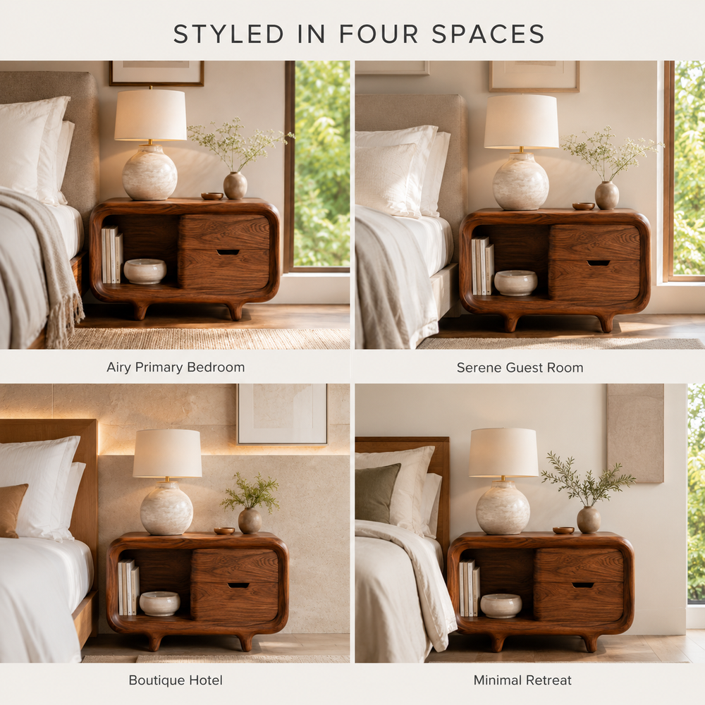 Brielle Sculpted Bedside Table - Design 019 - product image 08