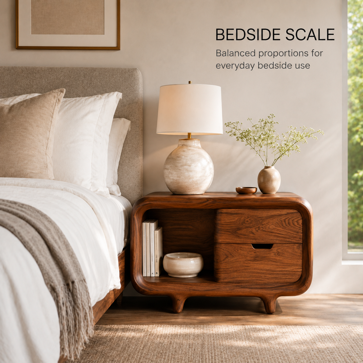 Brielle Sculpted Bedside Table - Design 019 - product image 09
