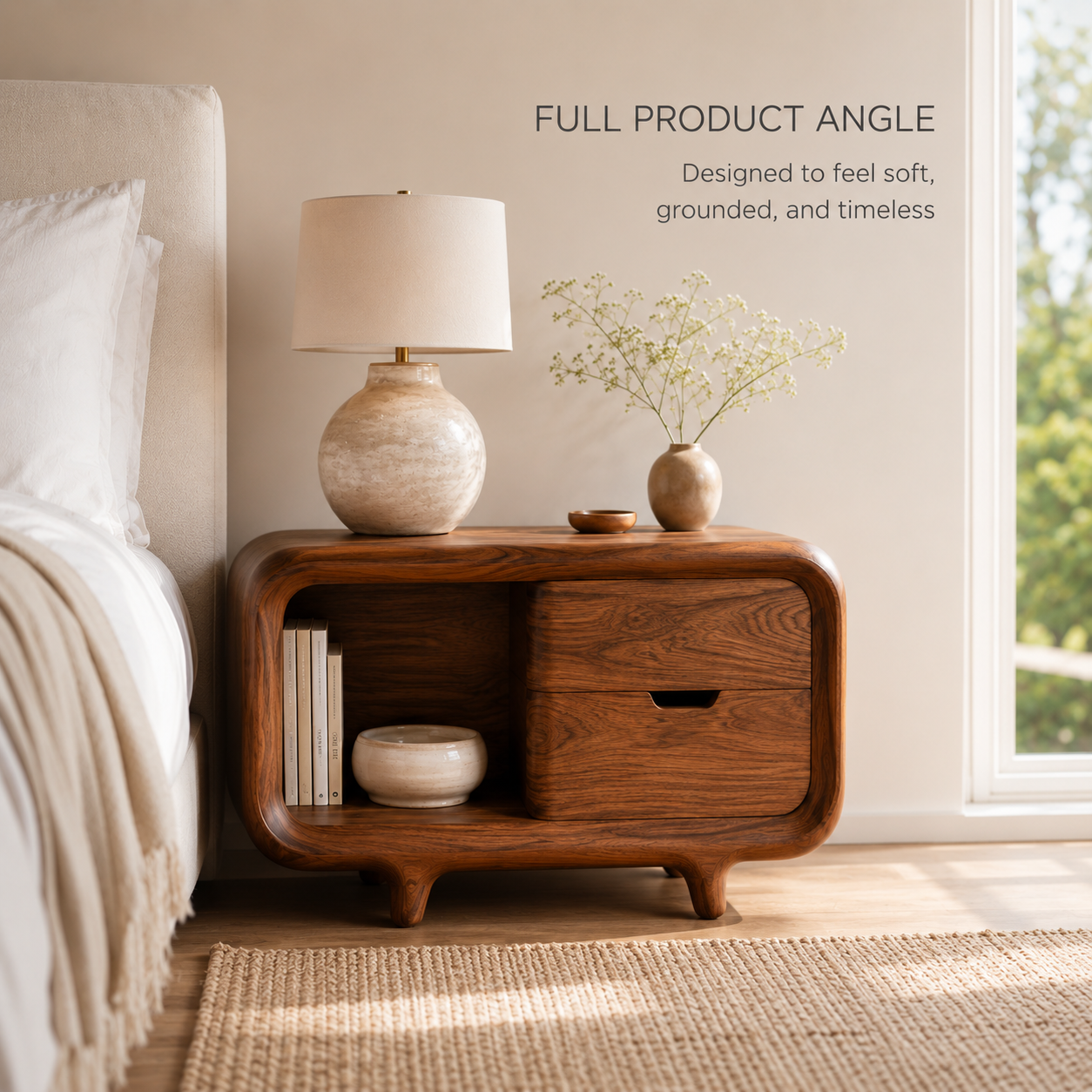 Brielle Sculpted Bedside Table - Design 019 - product image 10
