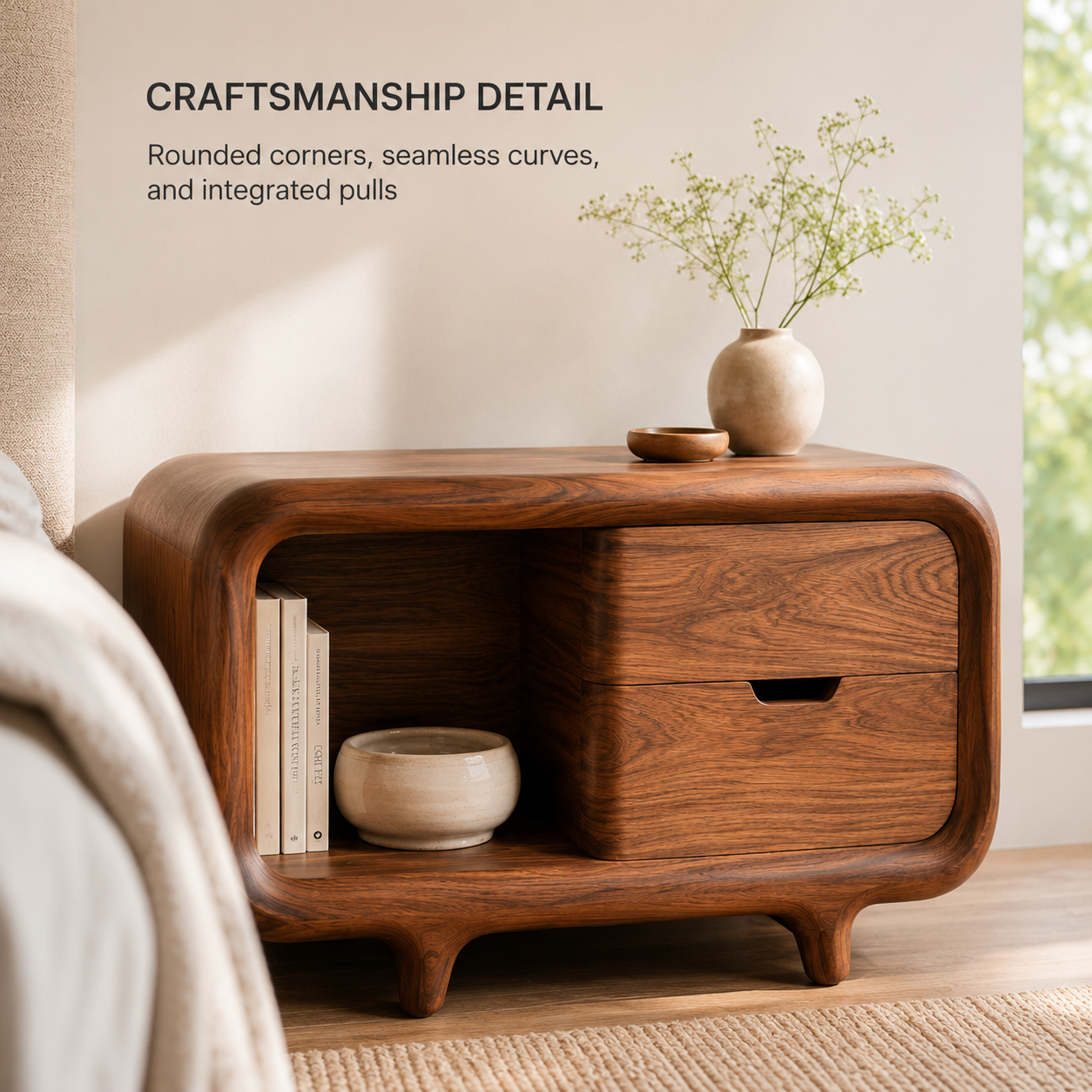 Brielle Sculpted Bedside Table - Design 019 - product image 11