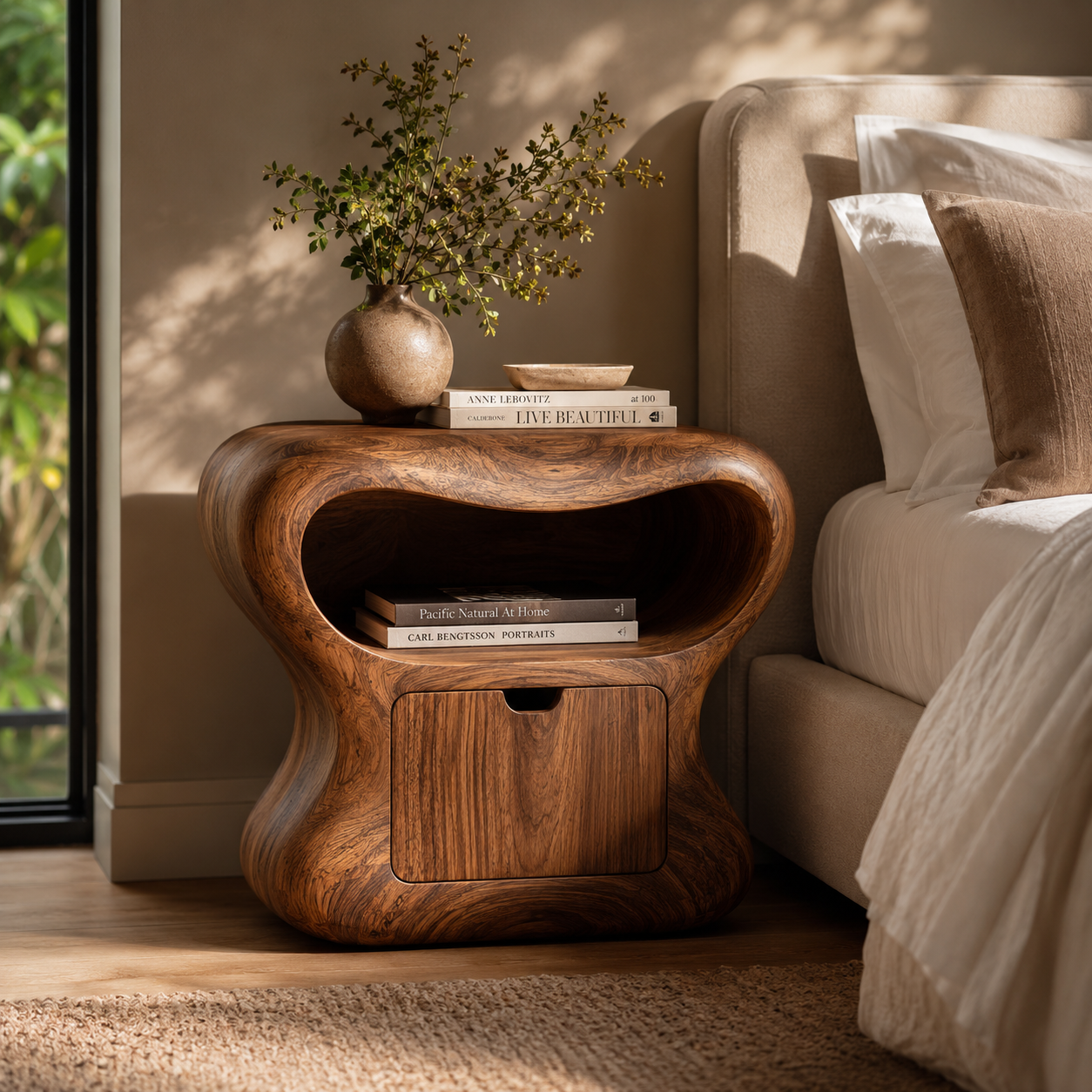 Celine Warm Modern Night Stand - Design 020 - main view