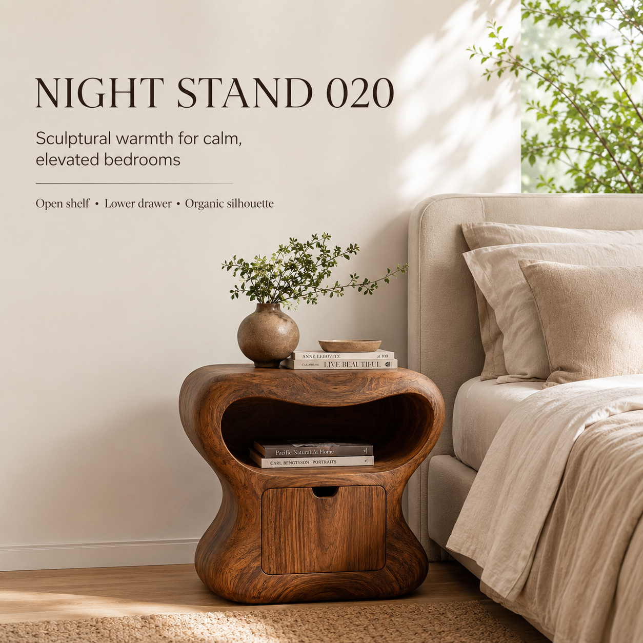 Celine Warm Modern Night Stand - Design 020 - product image 02