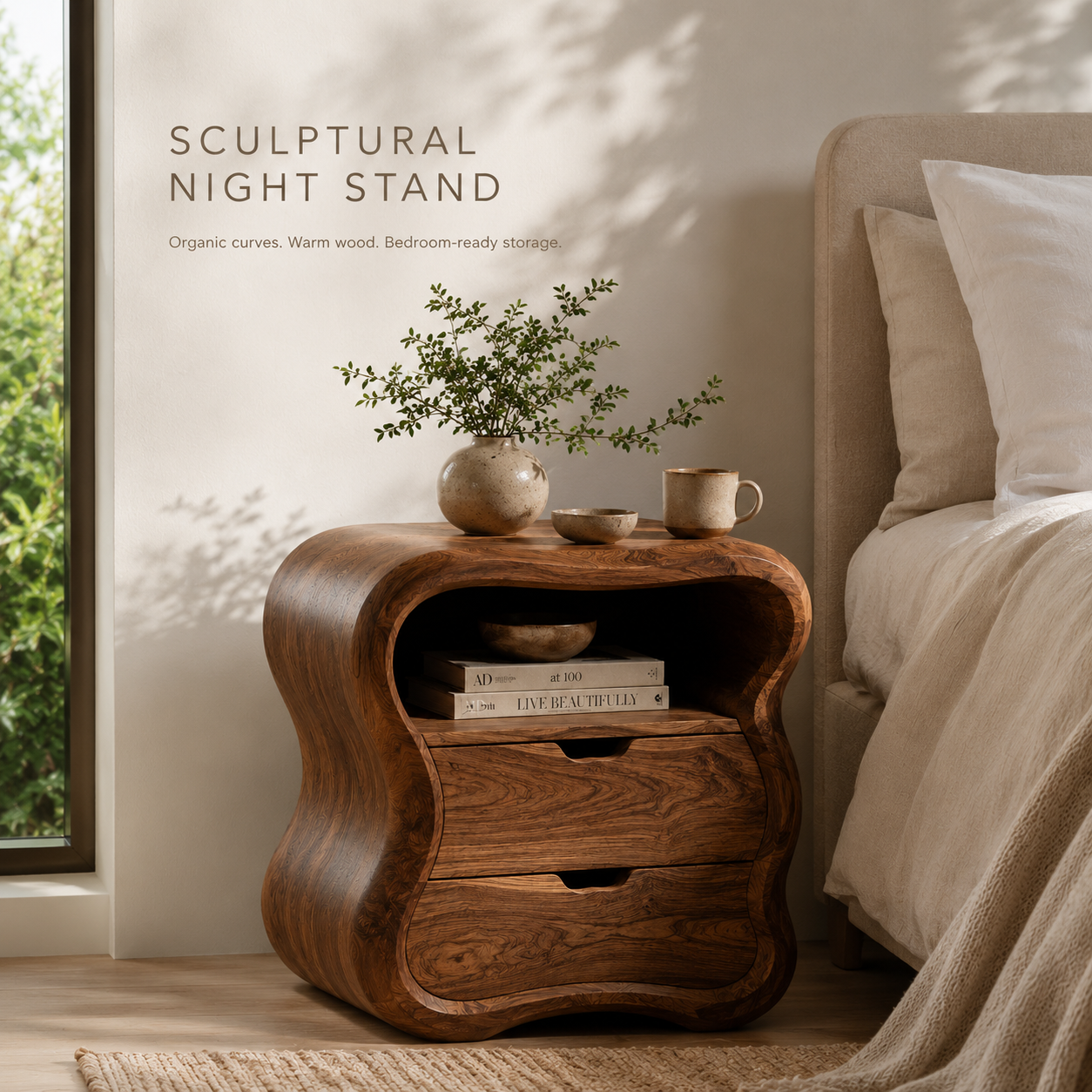Darian Organic Bedside Table - Design 021 - product image 02
