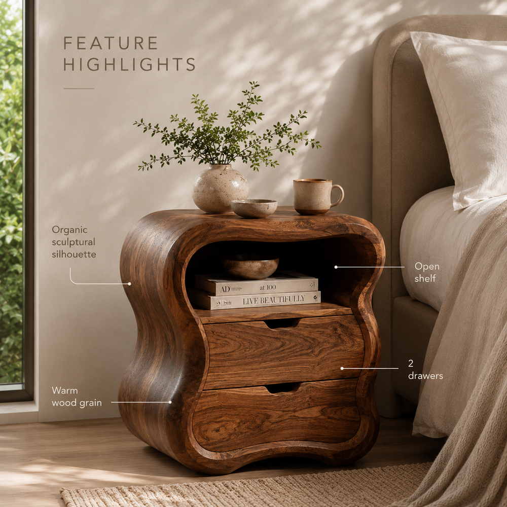 Darian Organic Bedside Table - Design 021 - product image 09