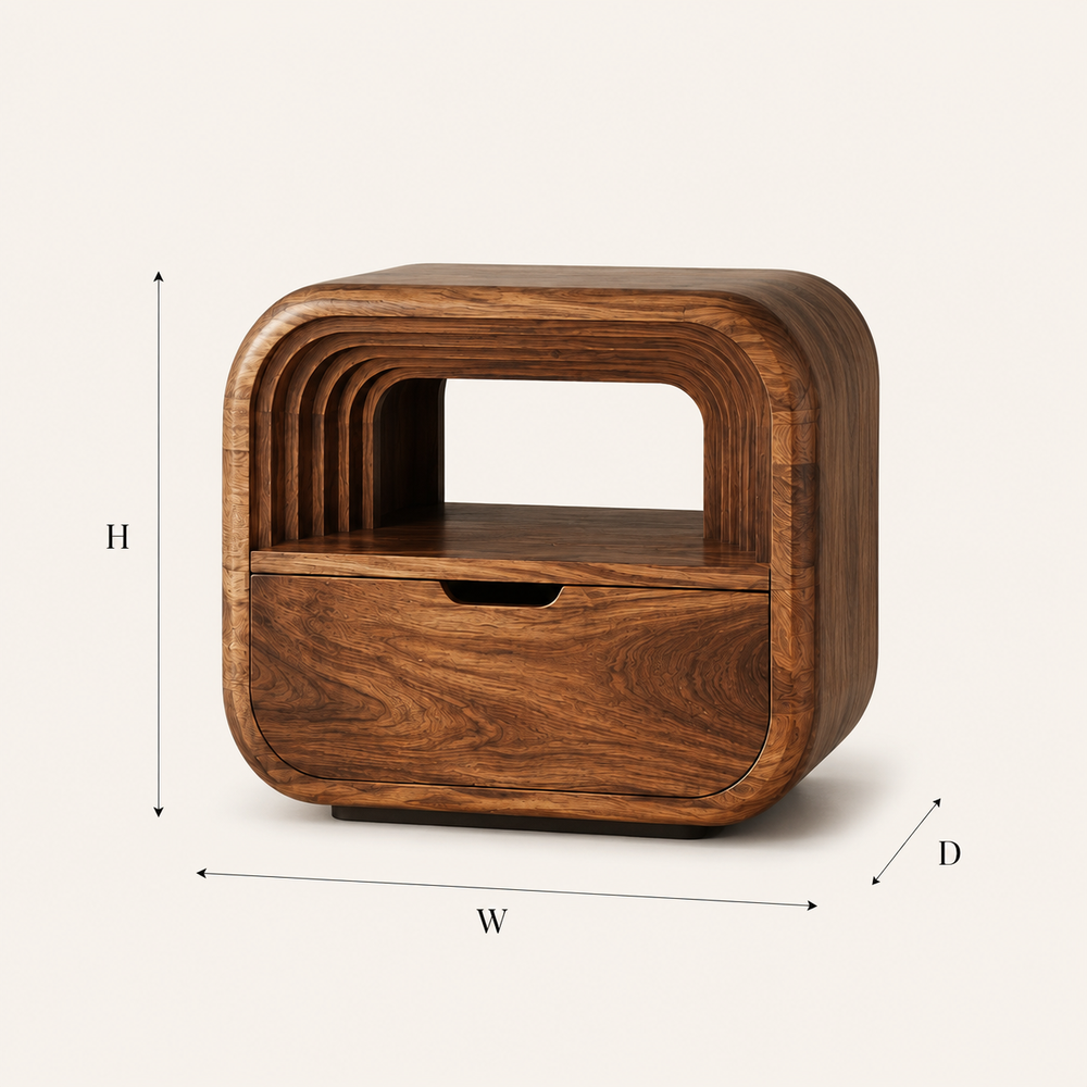Isla Soft Curve Bedside Table - Design 023 - product image 03