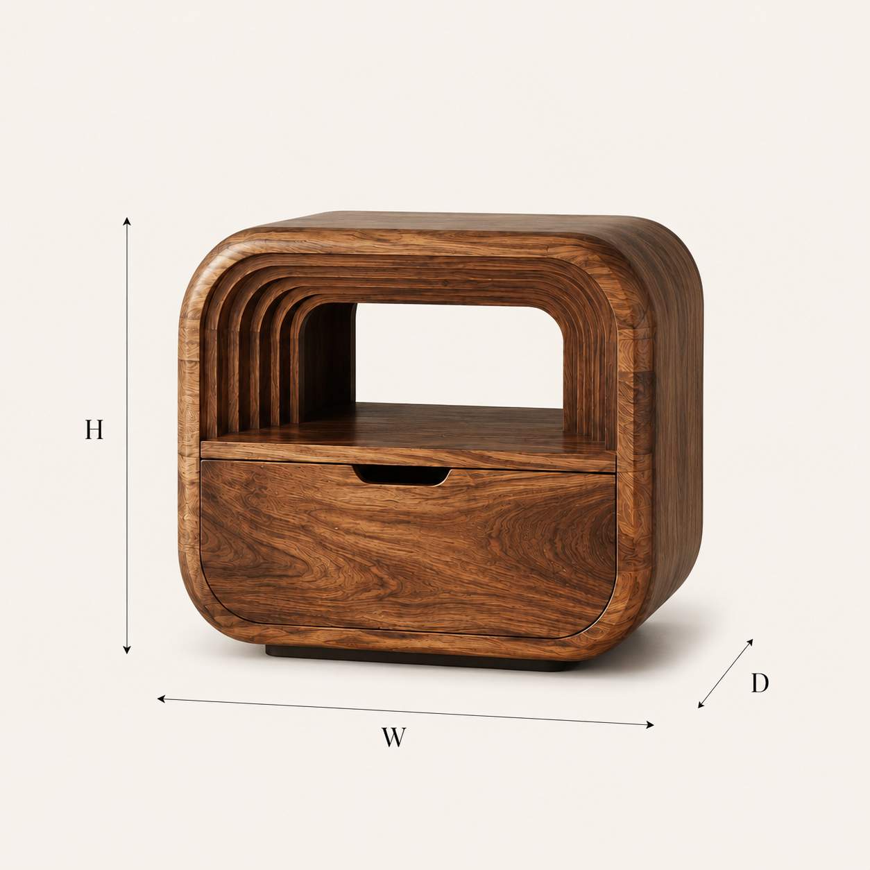Isla Soft Curve Bedside Table - Design 023 - product image 03