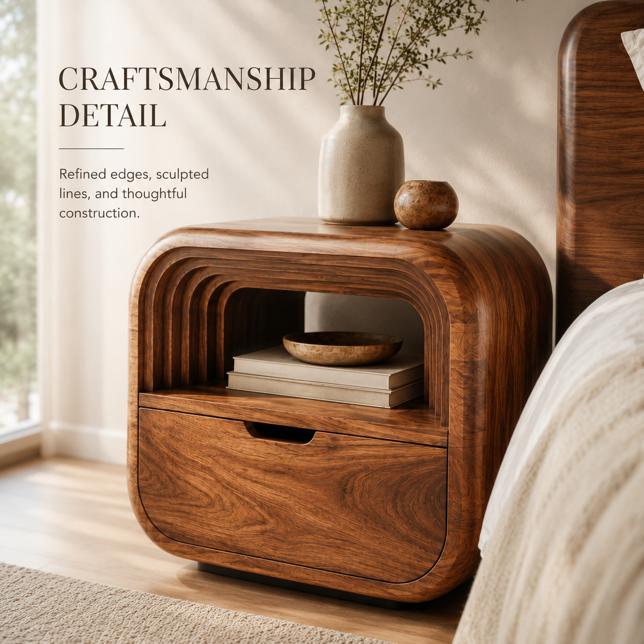 Isla Soft Curve Bedside Table - Design 023 - product image 06