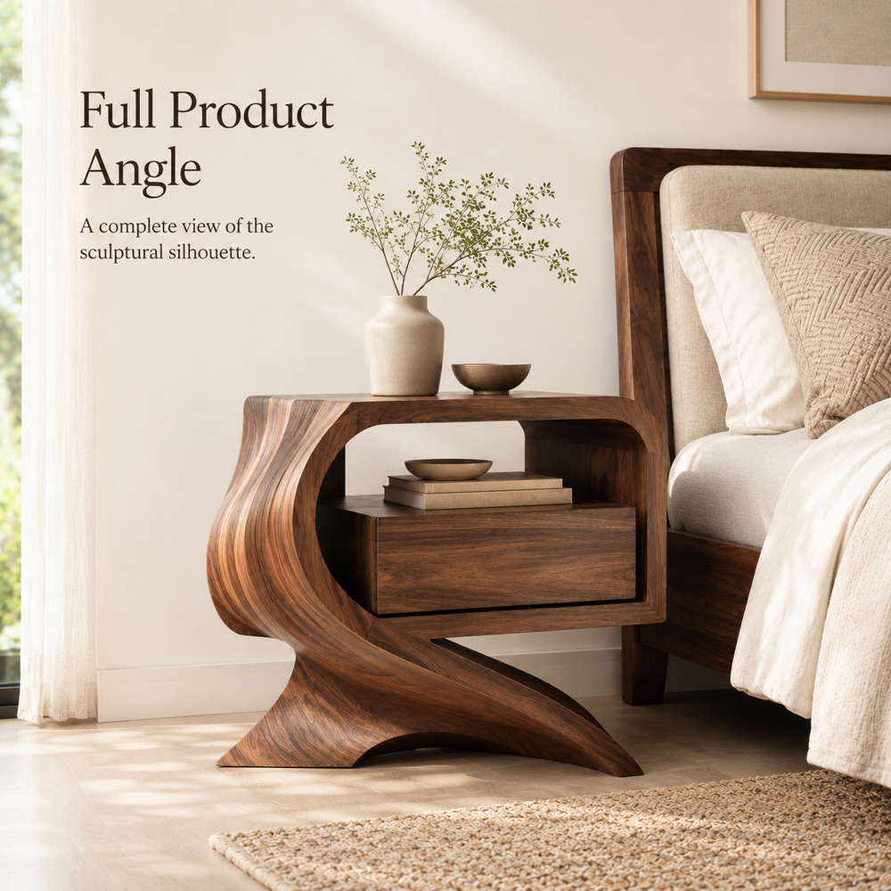Marin Flow Wood Bedside Table - Design 025 - product image 09