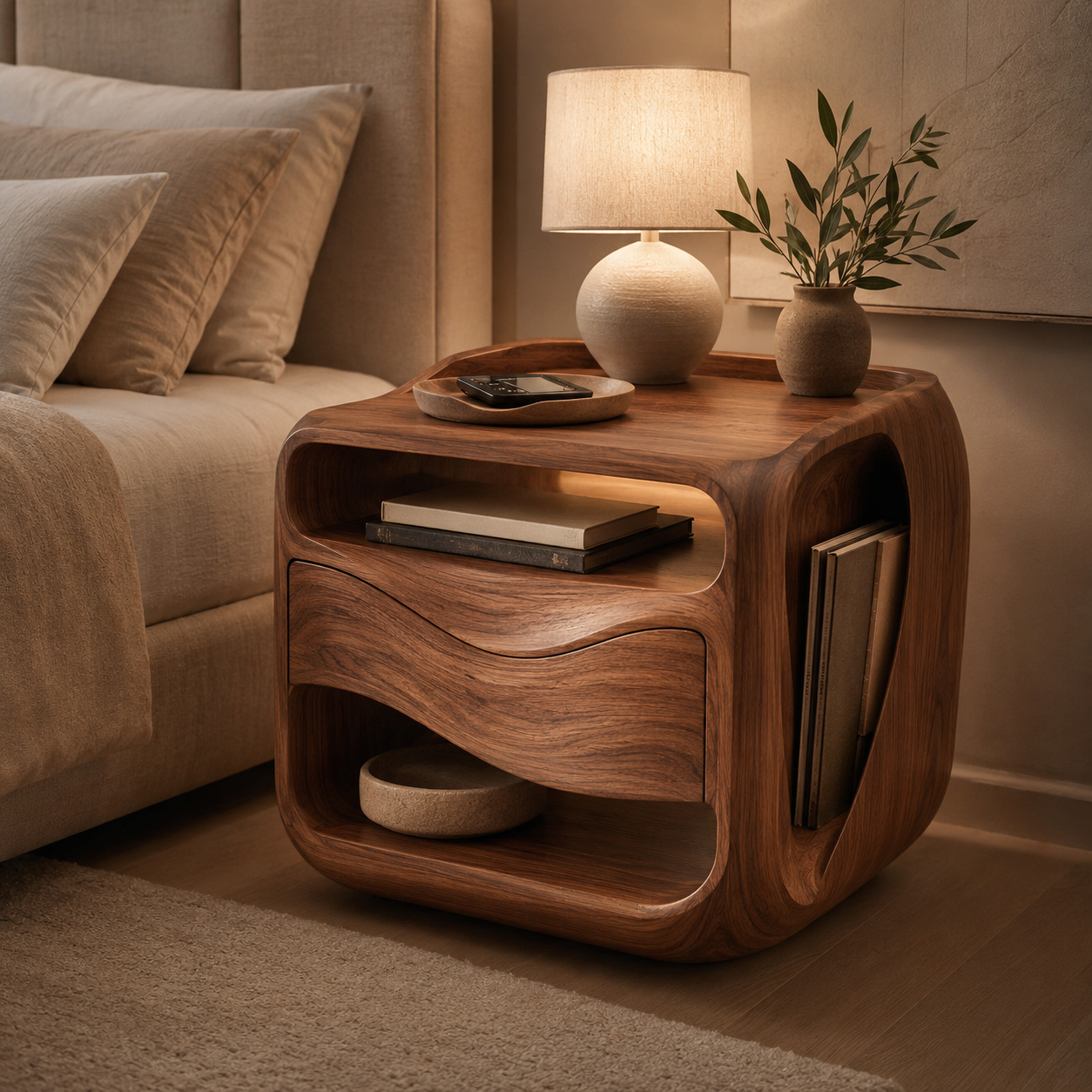 Mira Organic Modern Night Stand - Design 026 - main view