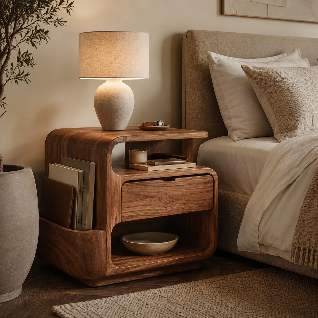 Nolan Arc Bedside Table - Design 027 - main view