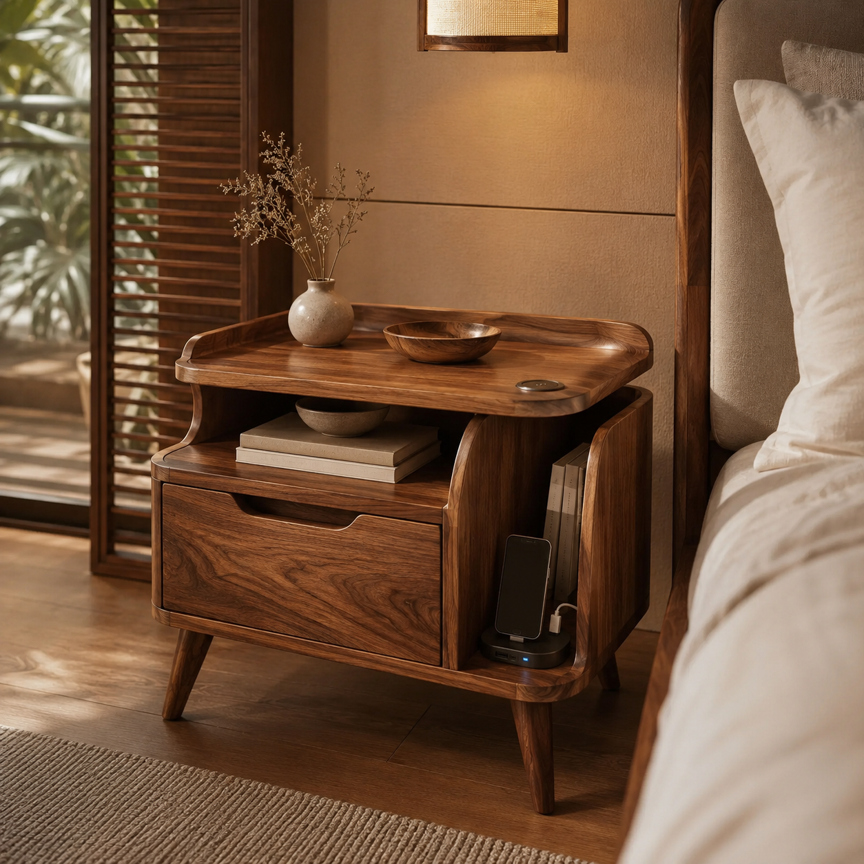 Orin Sculpted Night Stand - Design 028 - main view