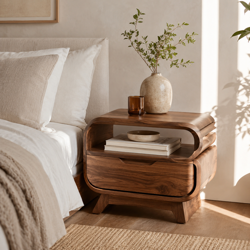 Rowan Hollow Form Bedside Table - Design 029 - main view
