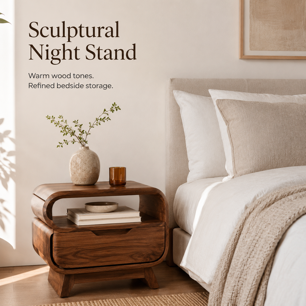Rowan Hollow Form Bedside Table - Design 029 - product image 02