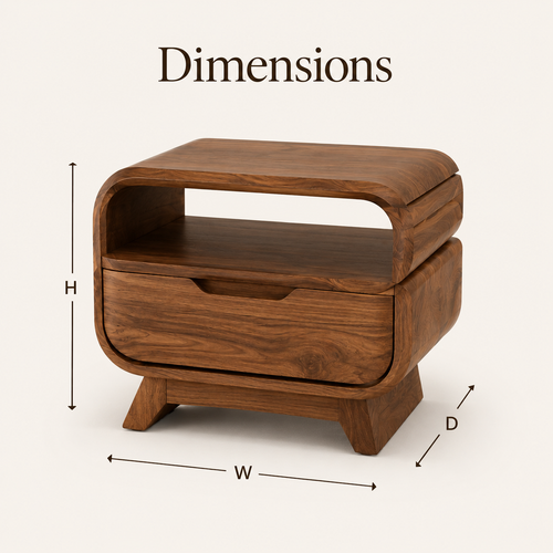Rowan Hollow Form Bedside Table - Design 029 - product image 03