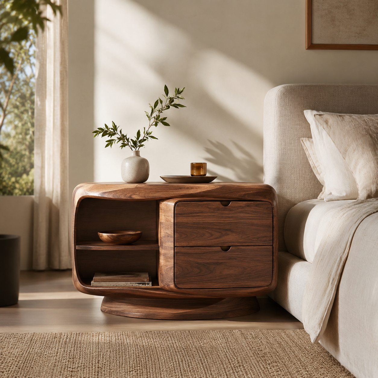 Vale Sculptural Bedside Table - Design 033 - main view