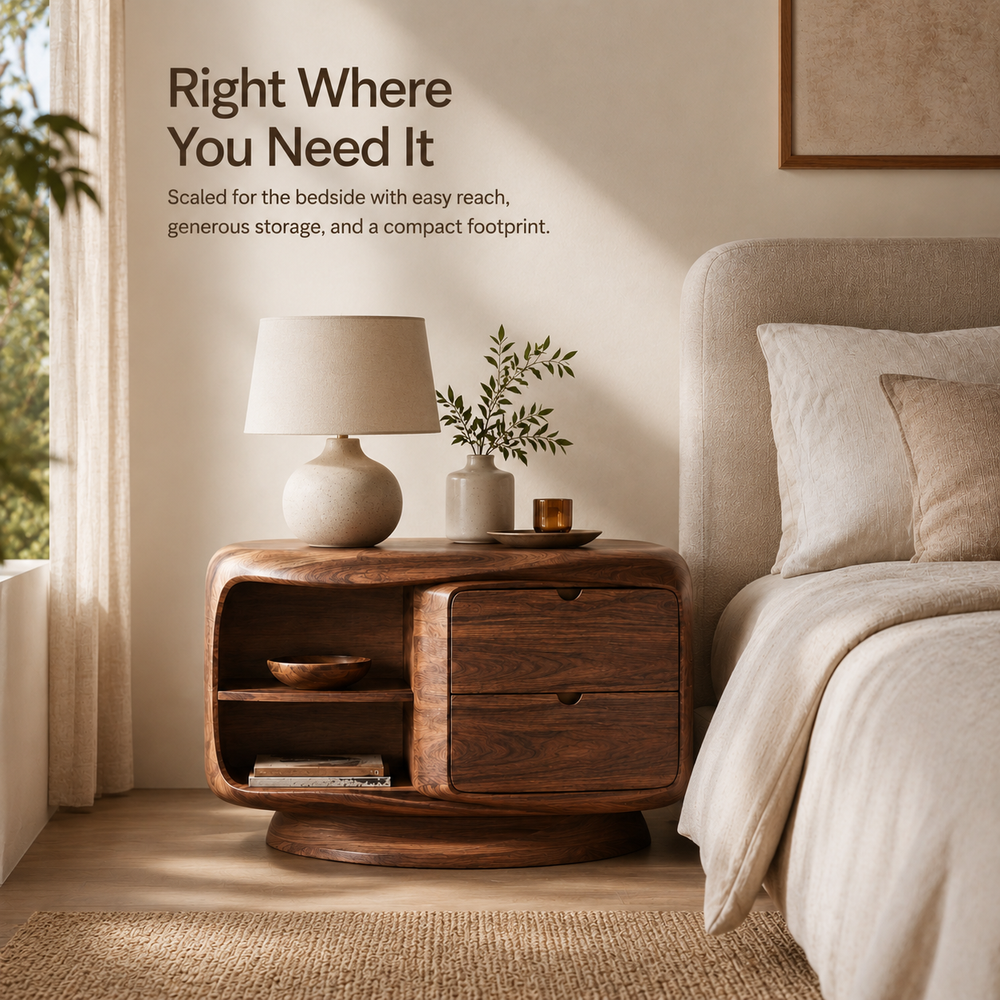 Vale Sculptural Bedside Table - Design 033 - product image 04