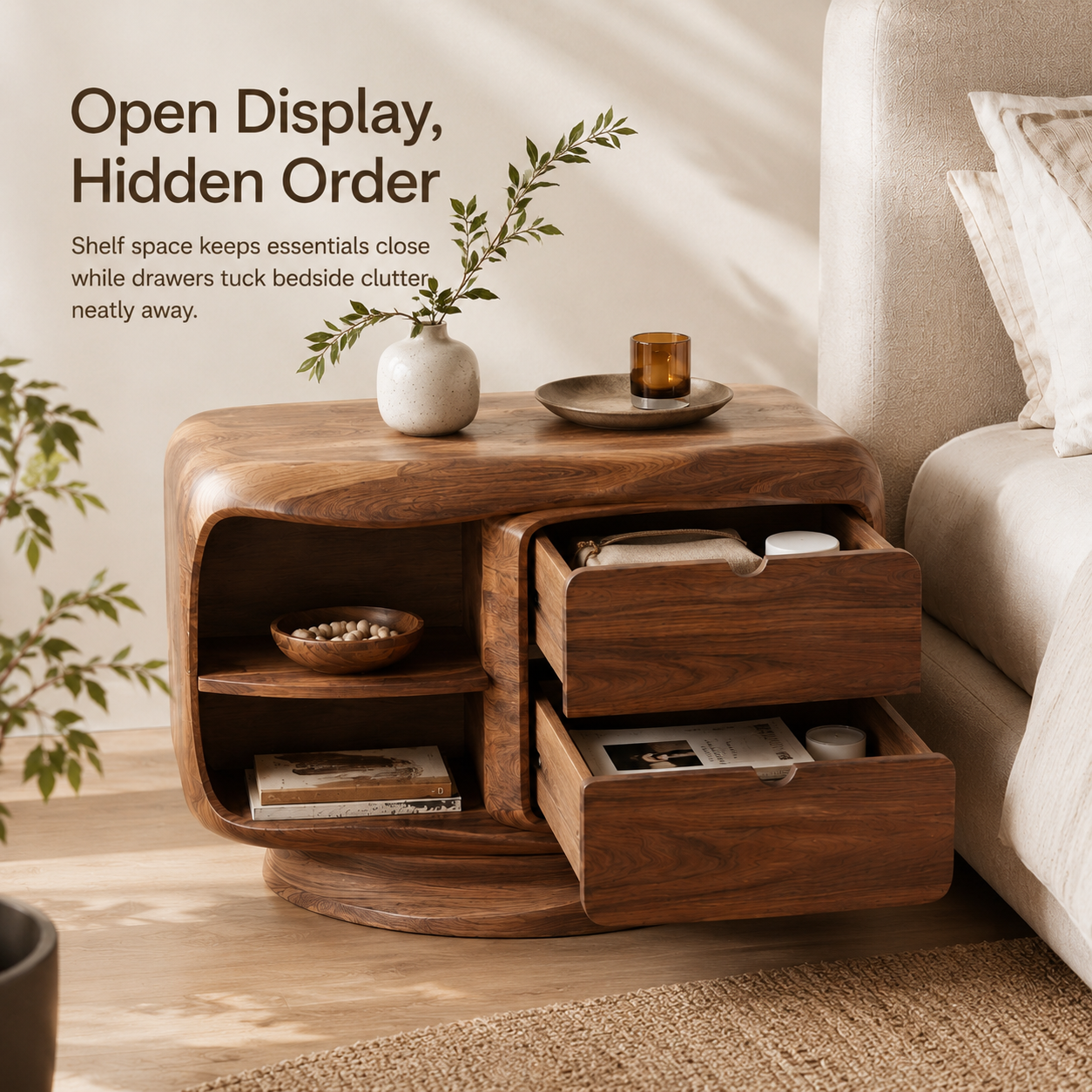 Vale Sculptural Bedside Table - Design 033 - product image 07
