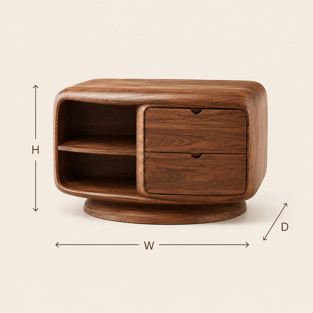 Vale Sculptural Bedside Table - Design 033 - product image 08