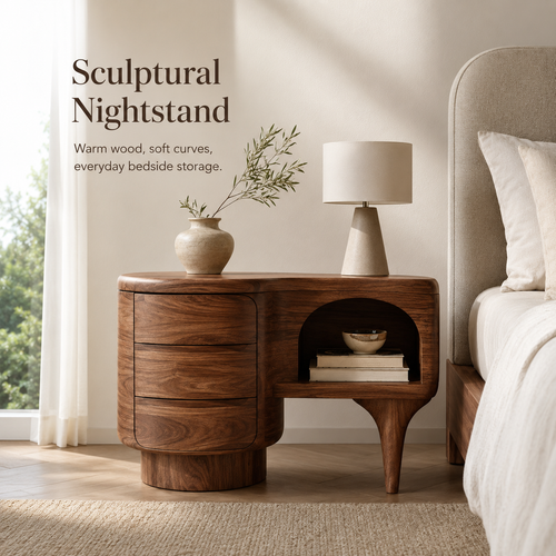 Alden Curved Wood Night Stand - Design 035 - product image 02