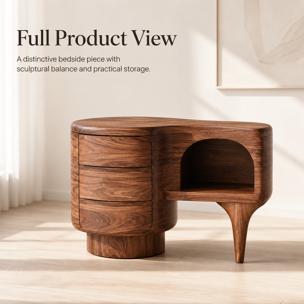 Alden Curved Wood Night Stand - Design 035 - product image 03