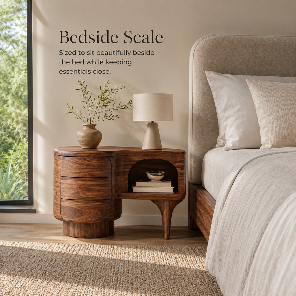 Alden Curved Wood Night Stand - Design 035 - product image 04