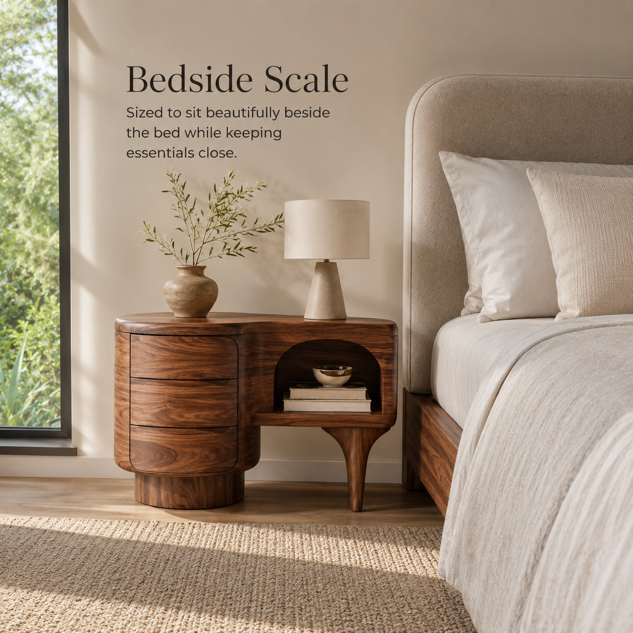 Alden Curved Wood Night Stand - Design 035 - product image 04