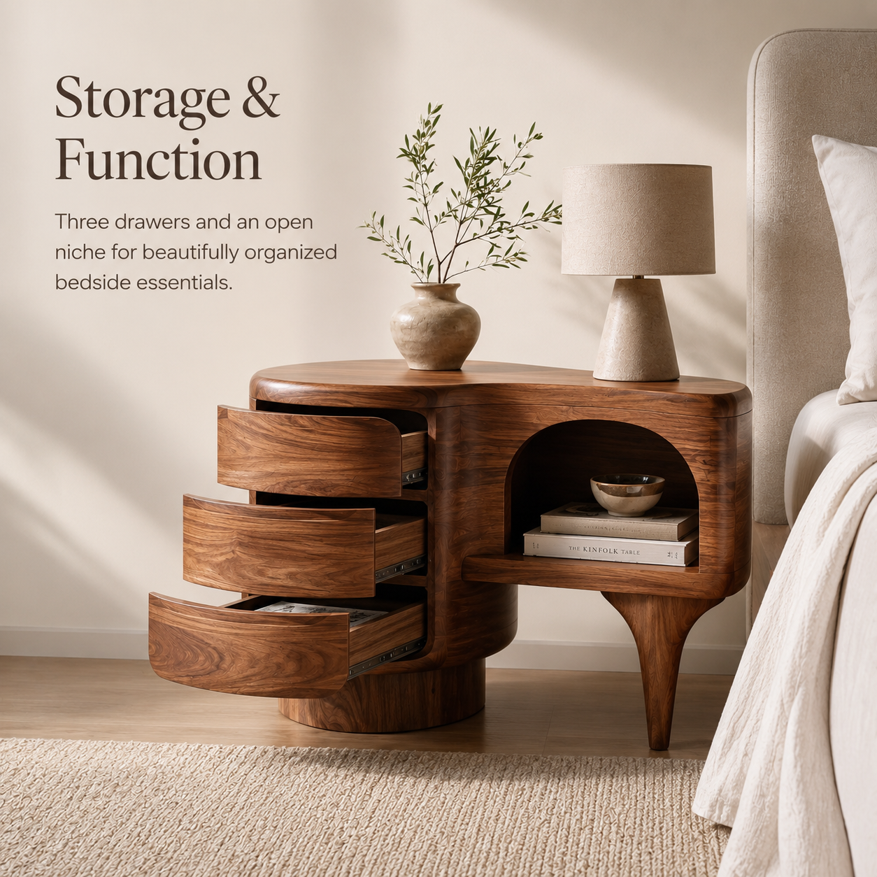 Alden Curved Wood Night Stand - Design 035 - product image 07