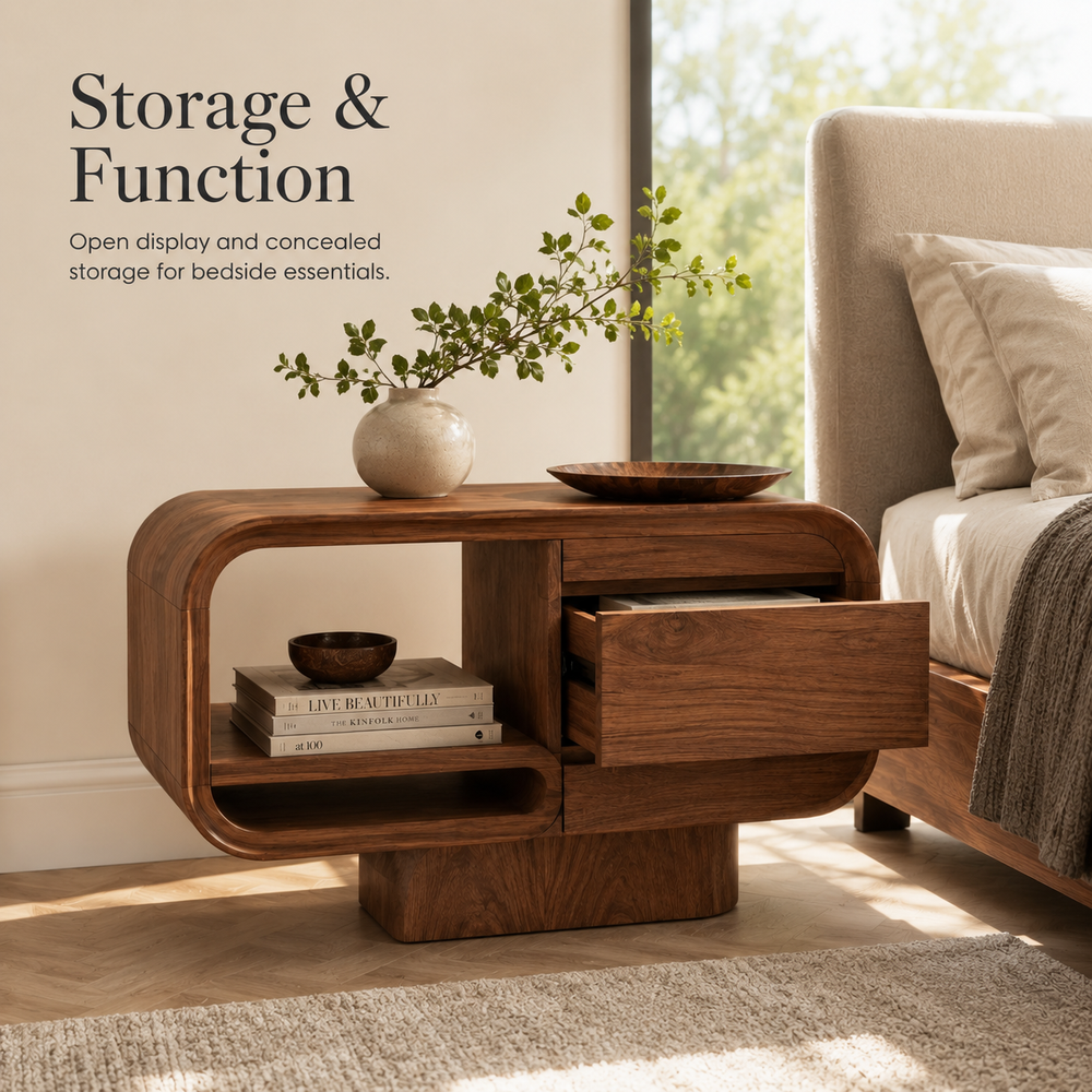 Brielle Sculpted Bedside Table - Design 036 - product image 06