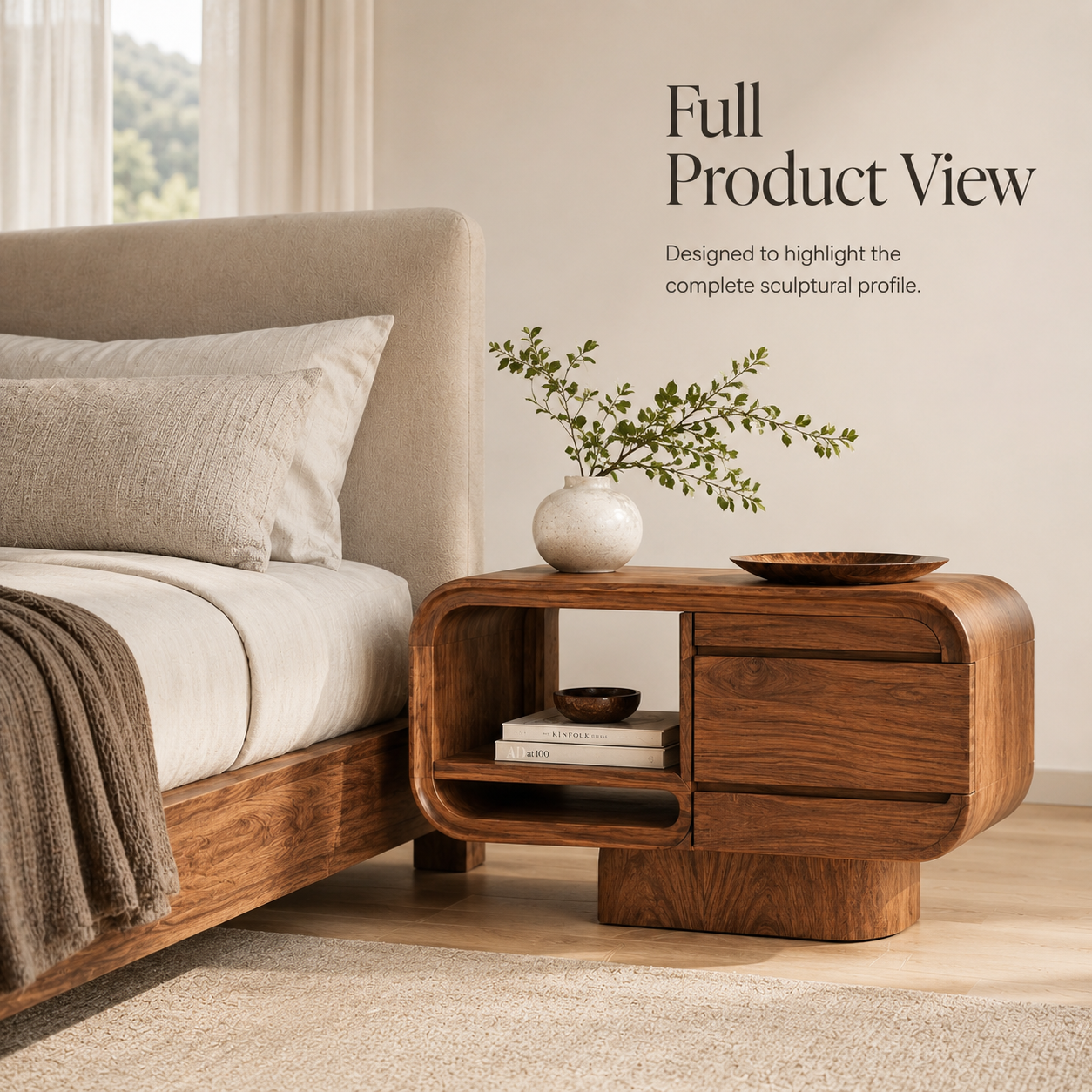 Brielle Sculpted Bedside Table - Design 036 - product image 07