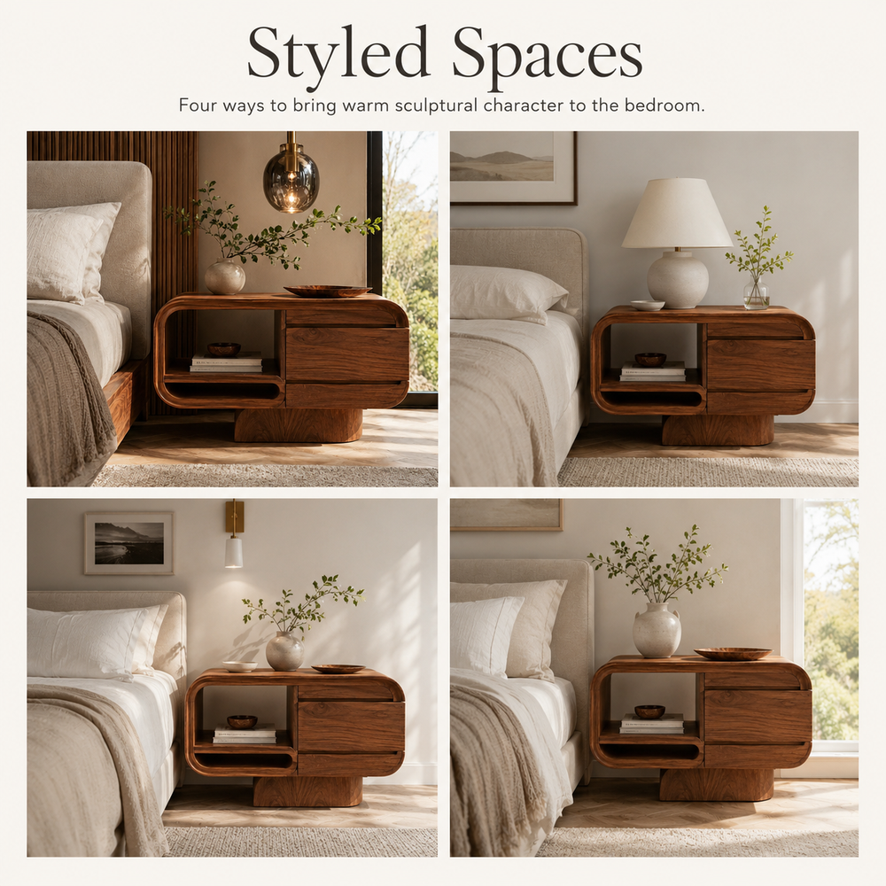 Brielle Sculpted Bedside Table - Design 036 - product image 09