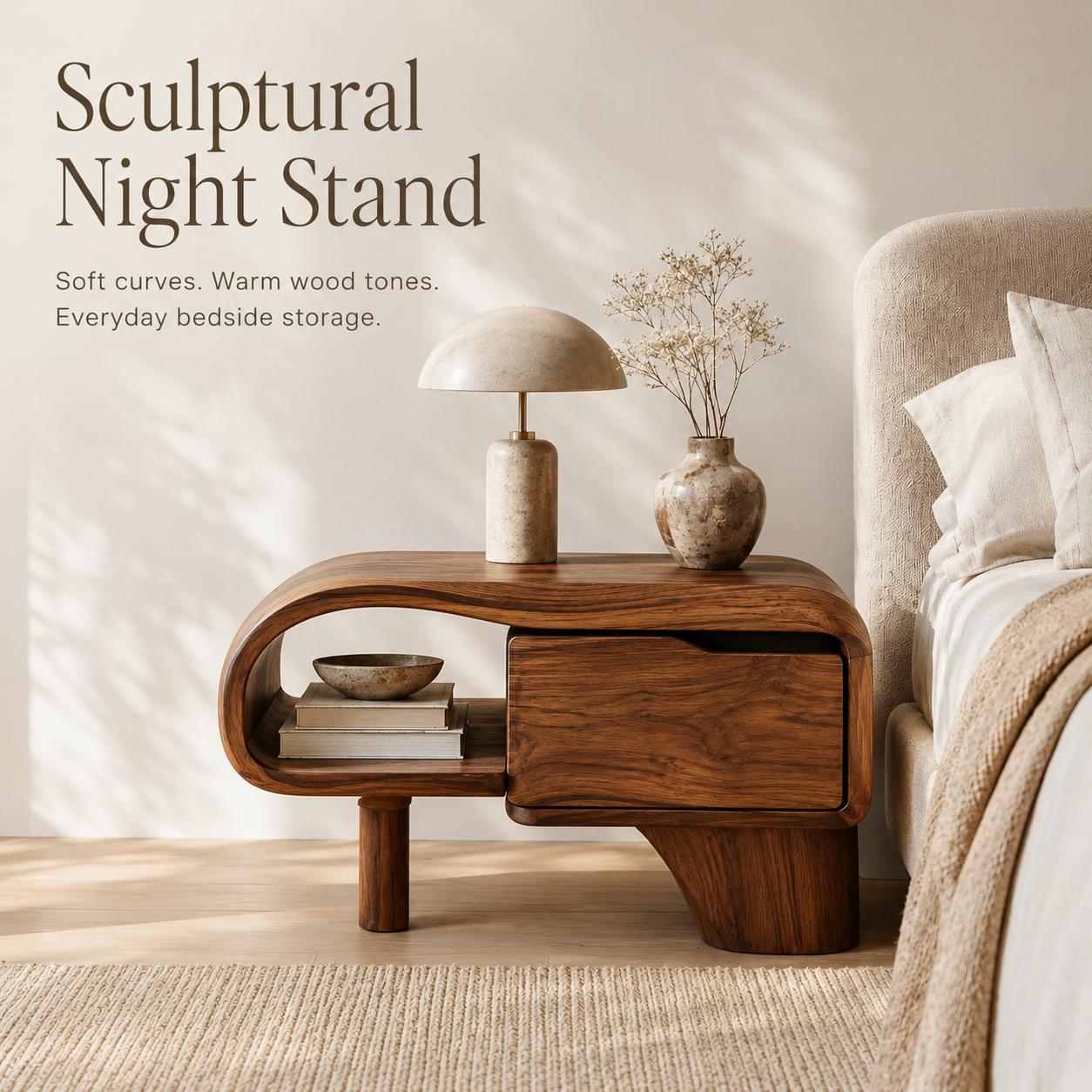 Celine Warm Modern Night Stand - Design 037 - product image 03